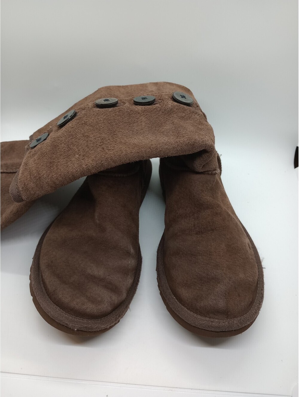 UGG Women's Boots 6 Suede Leather ButtonUp Casual Flat Mid Calf Lightweight 207